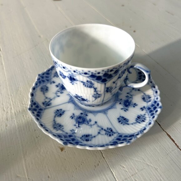Royal Copenhagen Blue Fluted Cup and Saucer set - 1035
